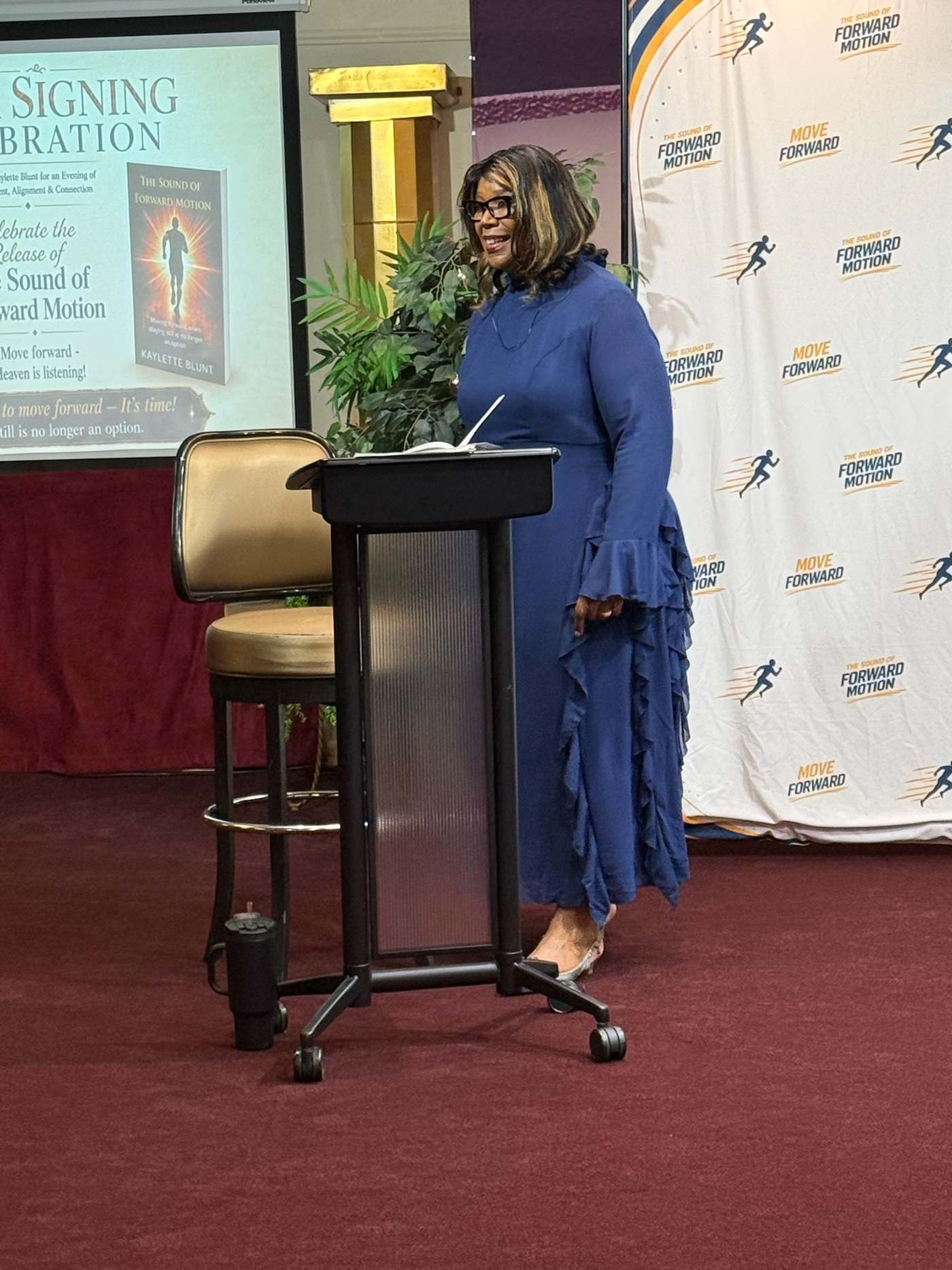 Pastor Kay at the Book Signing Celebration for The Sound of Forward Motion
