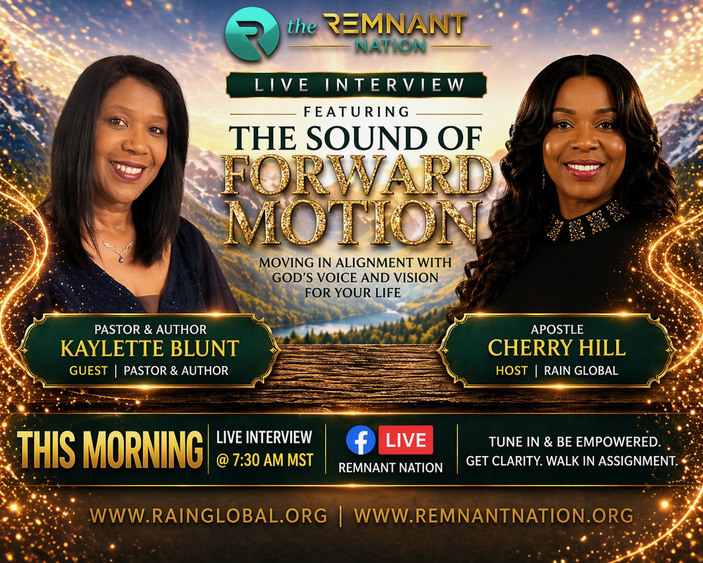 The Sound of Forward Motion live interview flyer, The Remnant Nation with Apostle Cherry Hill